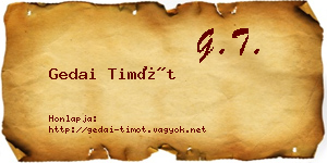 Gedai Timót névjegykártya